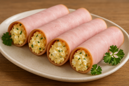Šunkové rolky s vajíčkovou náplní: Retro klasika, která nikdy nezklame
