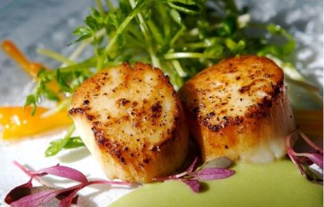 Grilované mušle sv. Jakuba s těstovinami