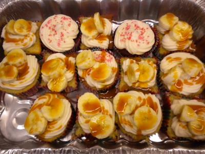 Banánové muffiny s krémem z mascarpone