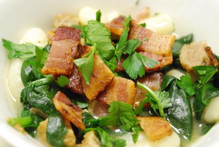 Bramborové šišky se špenátem