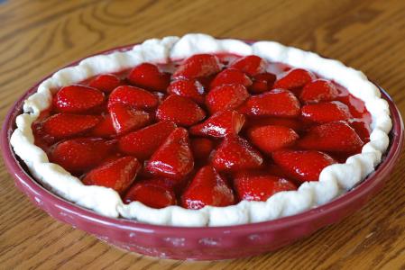 Jahodový koláč s pudinkem od babičky