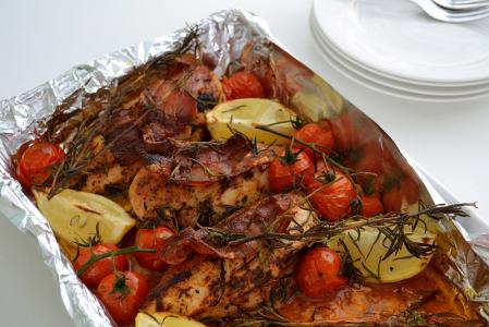 Pečené kuře na zelenině