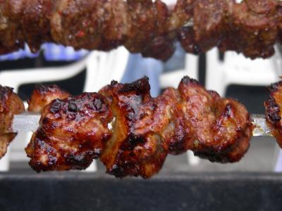 Vepřová jehla na grilu