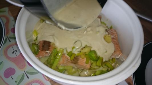 Pečený losos s pórkem